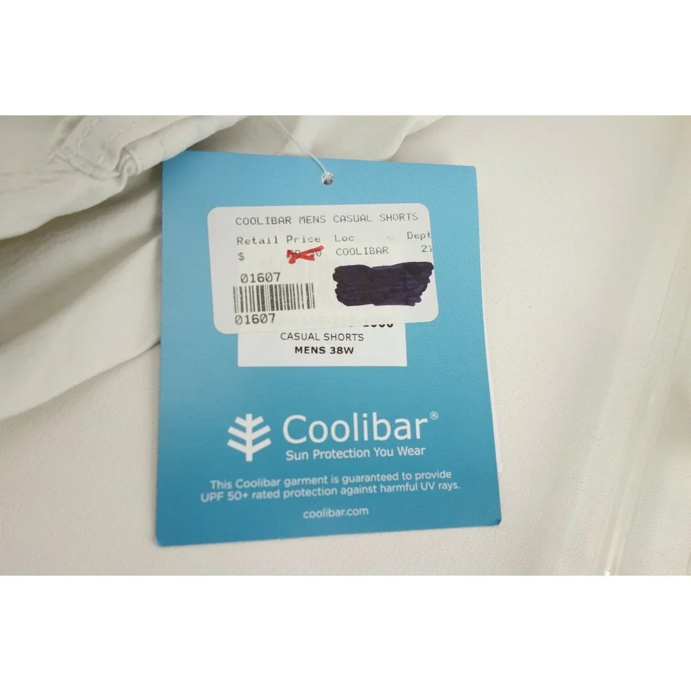 Coolibar UPF 50+ Sun Protection Light Khaki Men's SZ 38 Trek Hiking Golf Shorts‎